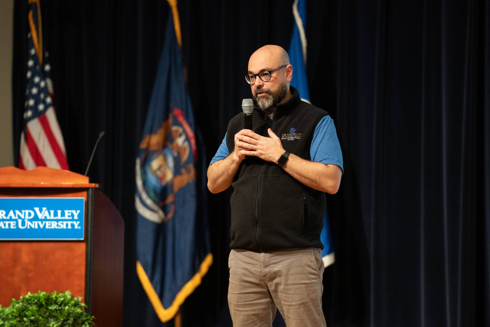 ISS Coordinator Andres speaking at Orientation Session